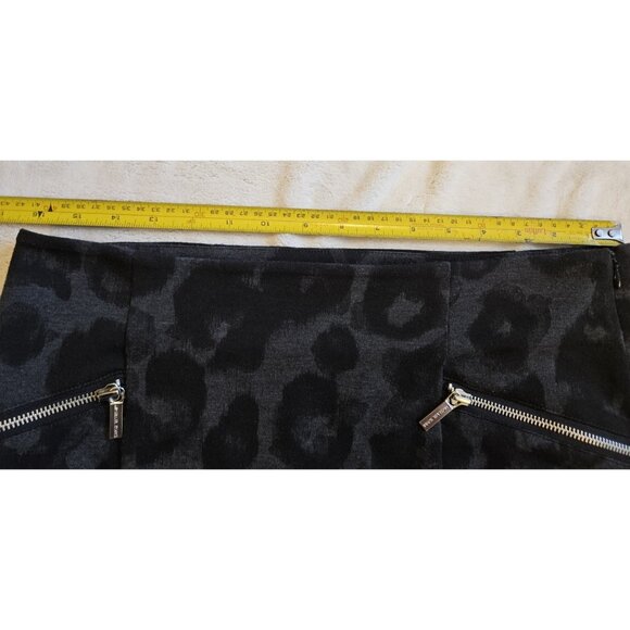 Michael Kors Womens Gray Leopard Print Polyester Side Zipper Pencil Skirt Sz 10 - Picture 10 of 10